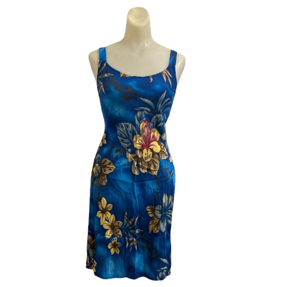 Hilo Hattie The Hawaiian Original Blue Floral Dress Size XS Tropical Beach - Picture 2 of 5